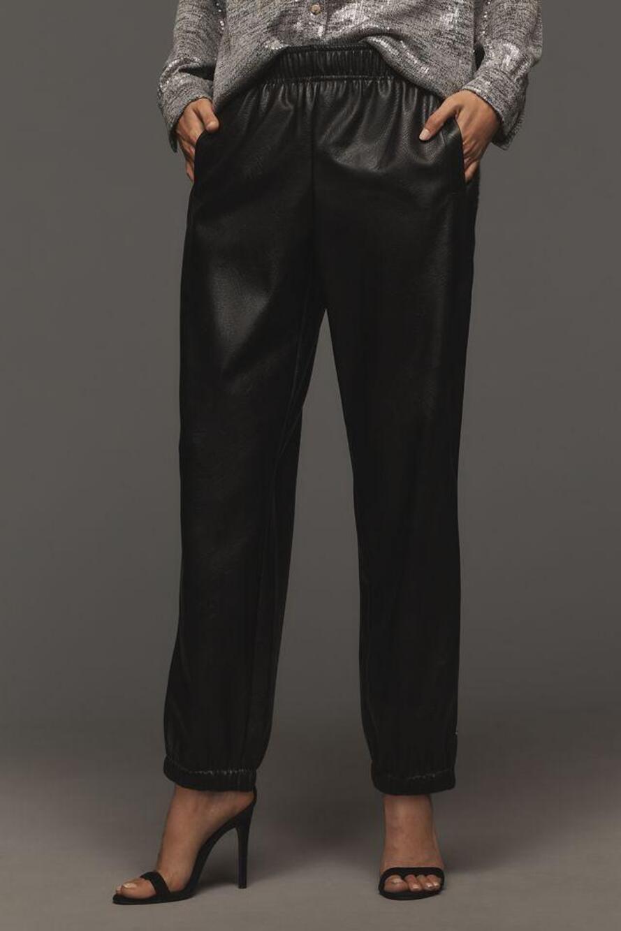 Avec Les Filles Anthropologie Faux Leather Joggers M
